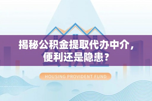 泰和揭秘公积金提取代办中介，便利还是隐患？