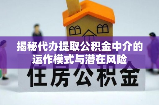 泰和揭秘代办提取公积金中介的运作模式与潜在风险