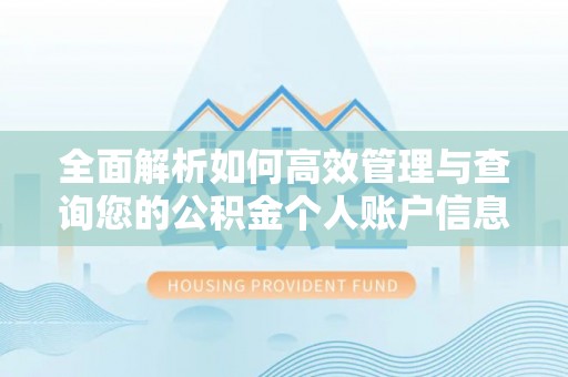 泰和全面解析如何高效管理与查询您的公积金个人账户信息