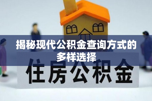 泰和揭秘现代公积金查询方式的多样选择