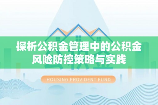 泰和探析公积金管理中的公积金风险防控策略与实践
