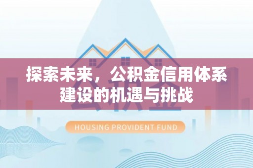 泰和探索未来，公积金信用体系建设的机遇与挑战